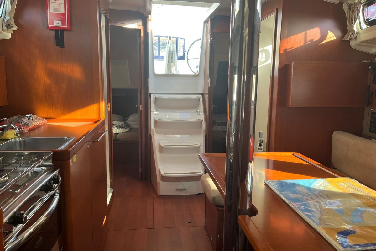 Salon of Sailor Mercury, a Beneteau Oceanis 38.1 sailboat at Split, Croatia