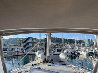 Deck of Sailor Mercury, a Beneteau Oceanis 38.1 sailboat at Split, Croatia