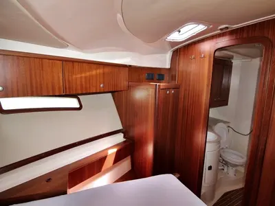 Cabin on Tina II, a SAS - Vektor Adriana 44 motorboat at Zadar, Croatia