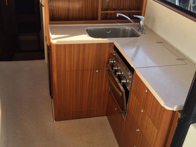 Galley of Tina II, a SAS - Vektor Adriana 44 motorboat at Zadar, Croatia