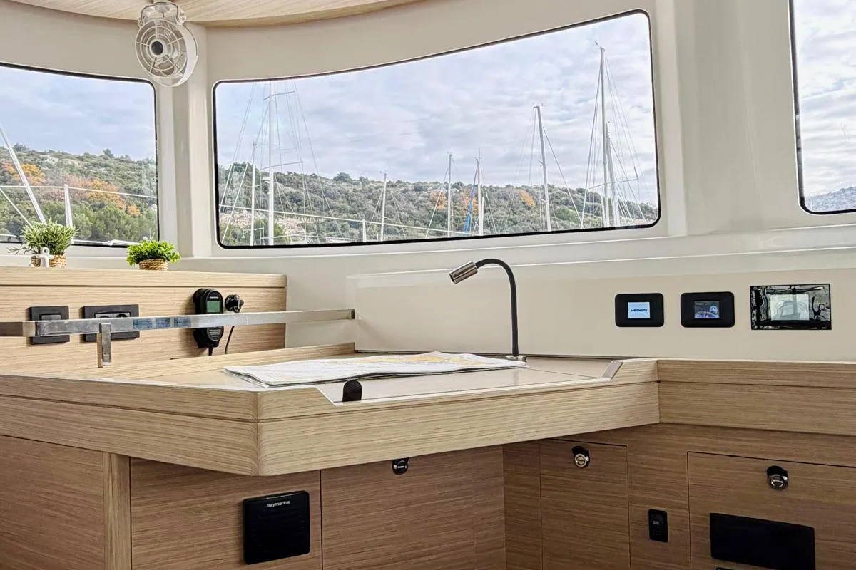 Salon of No Limit I, a Lagoon 46 catamaran at Primošten, Croatia