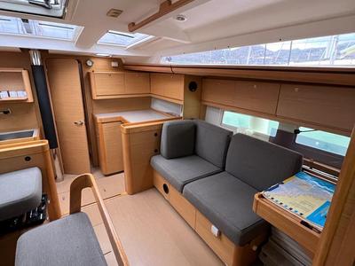 Salon of Valle d'Aosta, a Dufour 520 Grand Large sailboat at Piombino, Italy