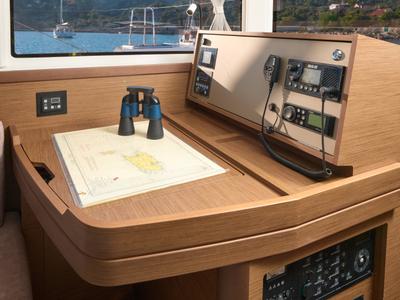 Cockpit of Katharina, a Lagoon 42 catamaran at Grad Trogir, Croatia