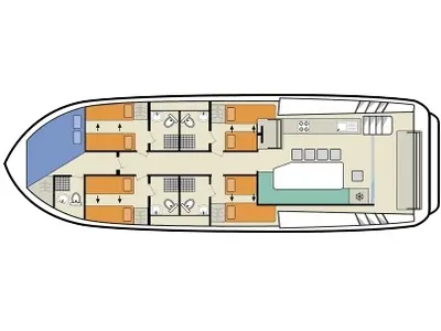 Floor plan of Horizon 5 - Premier 21, a Cygnet Horizon 5 motorboat at Branges, France