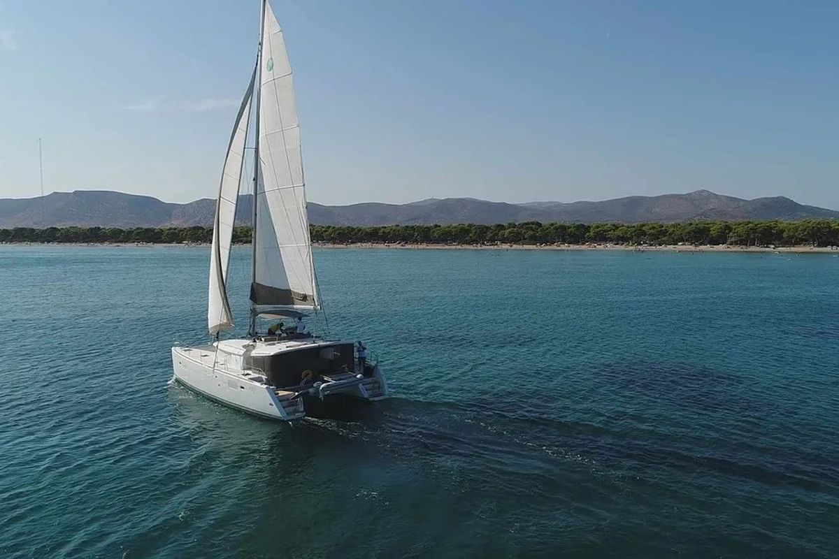 Exterior view of No name - Whole Yacht, a Lagoon 450 Fly catamaran at Municipal Unit of Lefkada, Greece