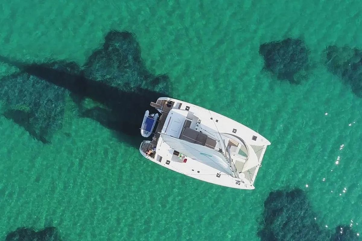 Exterior view of No name - Whole Yacht, a Lagoon 450 Fly catamaran at Municipal Unit of Lefkada, Greece