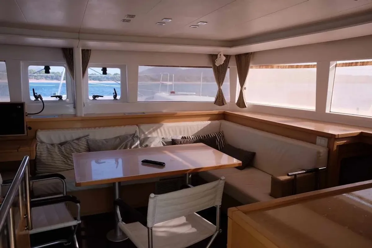 Salon of No name - Whole Yacht, a Lagoon 450 Fly catamaran at Municipal Unit of Lefkada, Greece