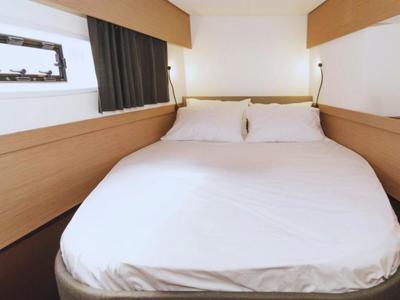 Cabin on Maravigghia, a Fountaine Pajot Elba 45 catamaran at Palermo, Italy