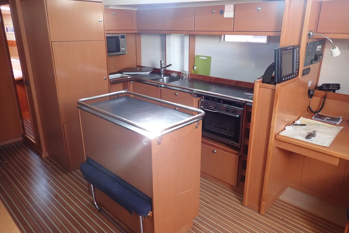 Galley of Verdi, a Bavaria 55 Cruiser sailboat at Općina Sukošan, Croatia