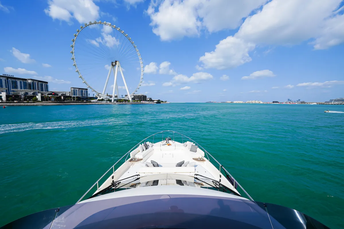 Aquilla 670, a Ferretti Ferretti 670 yacht at Dubai Harbour, United Arab Emirates