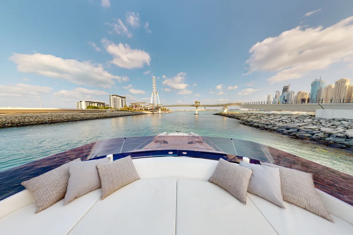 Aquilla 670, a Ferretti Ferretti 670 yacht at Dubai Harbour, United Arab Emirates