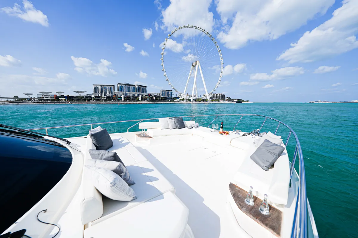 Aquilla 670, a Ferretti Ferretti 670 yacht at Dubai Harbour, United Arab Emirates