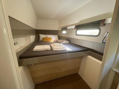 Cabin on Zeta, a Bali 4.1 catamaran at Piombino, Italy