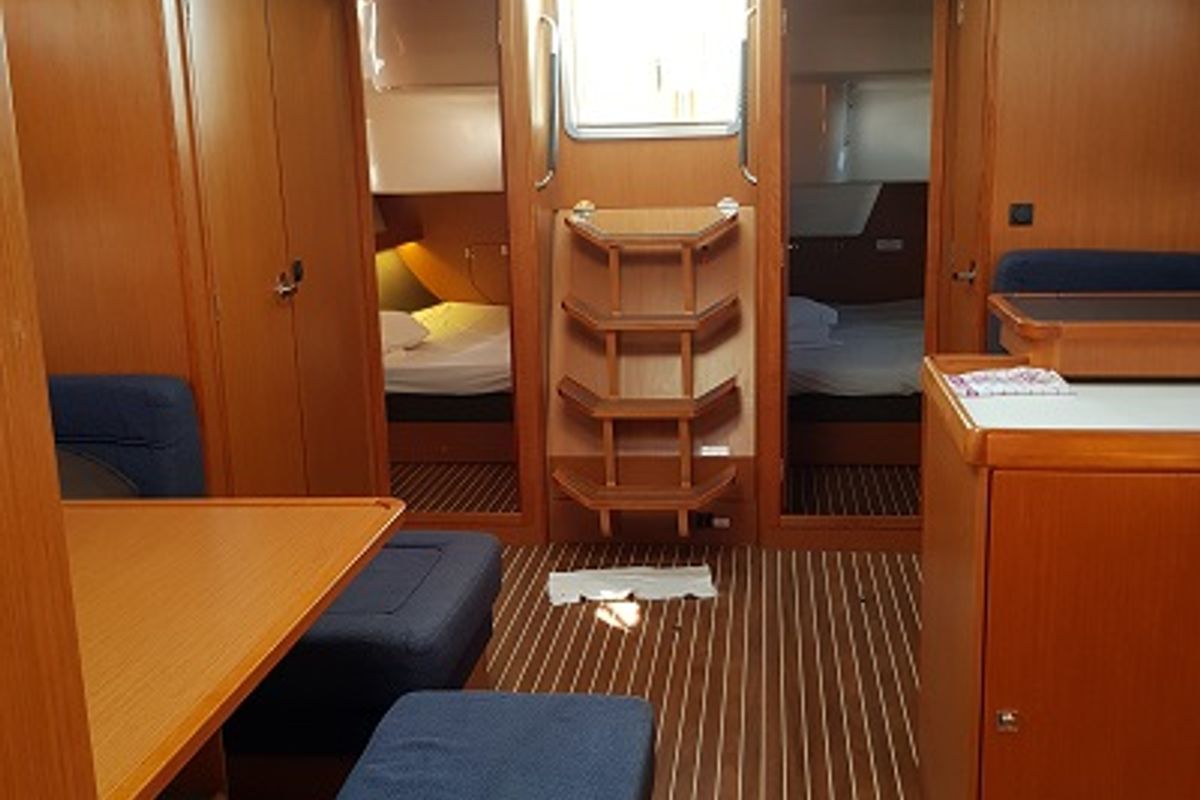 Cabin on Kondor, a Bavaria Cruiser 51 sailboat at Grad Šibenik, Croatia