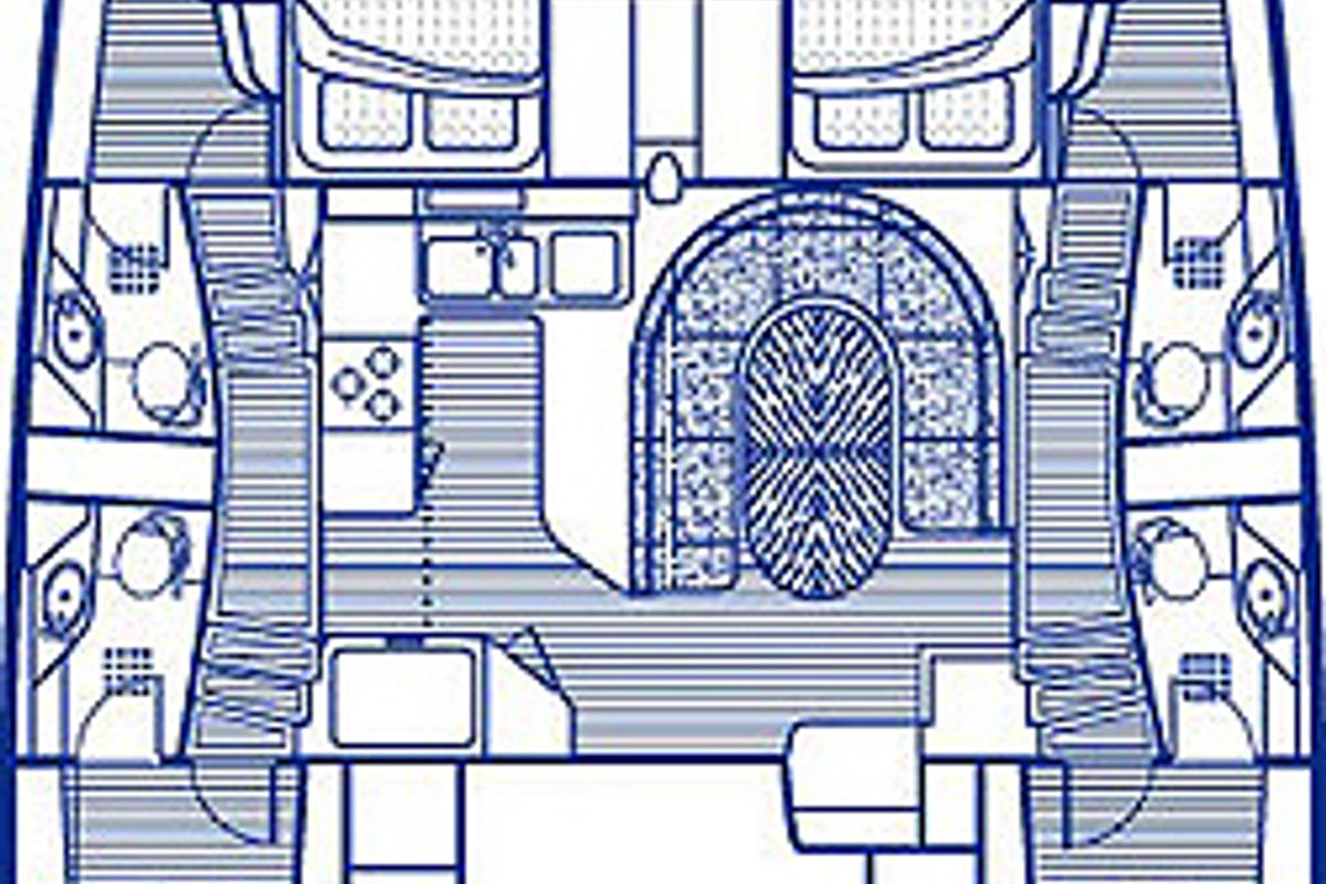 Floor plan of La Pelosa II, a Leopard 45 catamaran at Seychelles, Eden Island Marina, Seychelles