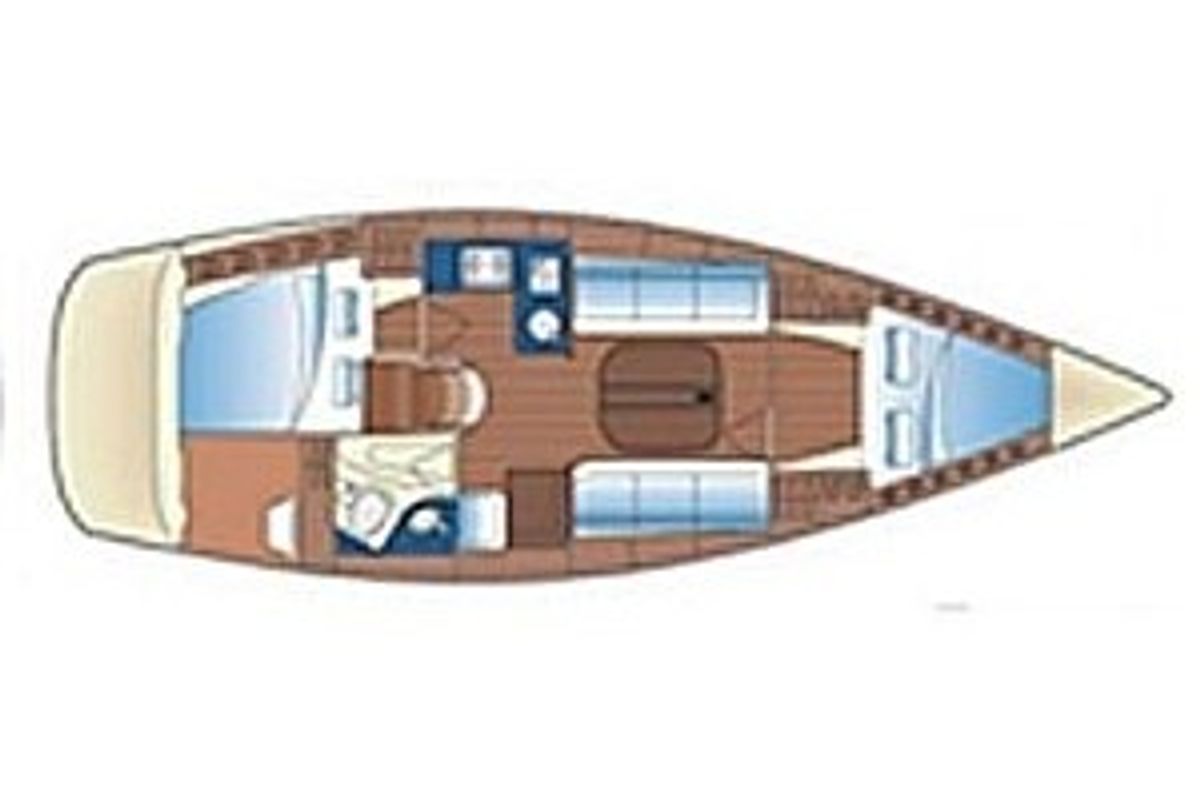 Floor plan of Northwind II, a Bavaria 35 Match sailboat at Sipias Municipal Unit, Greece