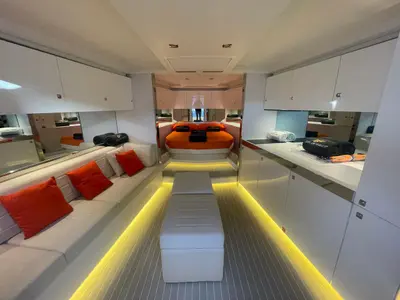 Salon of Goldfinger, a Brig Eagle 10 rib at Figari/Golfo Aranci, Italy