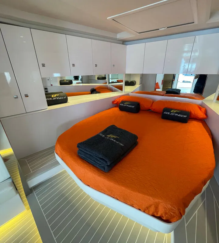 Cabin on Goldfinger, a Brig Eagle 10 rib at Figari/Golfo Aranci, Italy