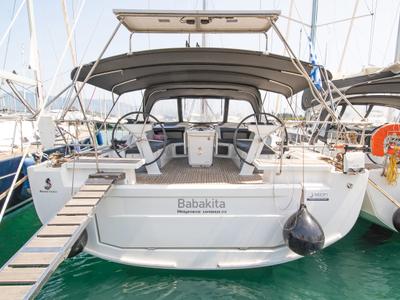 Cockpit of Babakita, a Beneteau Oceanis 51.1 sailboat at Gouvia, Greece
