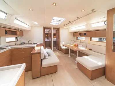 Galley of Babakita, a Beneteau Oceanis 51.1 sailboat at Gouvia, Greece