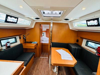 Salon of Mila, a Bavaria C38 sailboat at Novi Vinodolski, Croatia