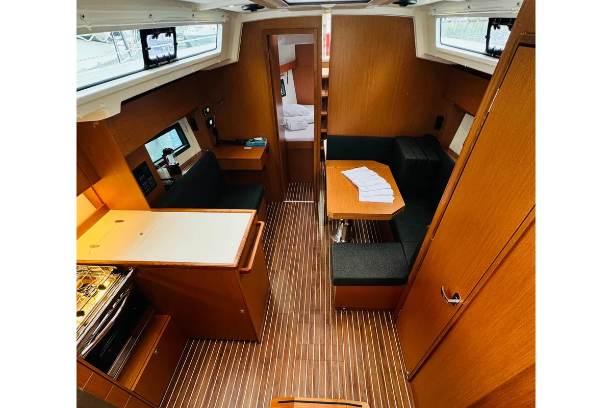 Salon of Mila, a Bavaria C38 sailboat at Novi Vinodolski, Croatia