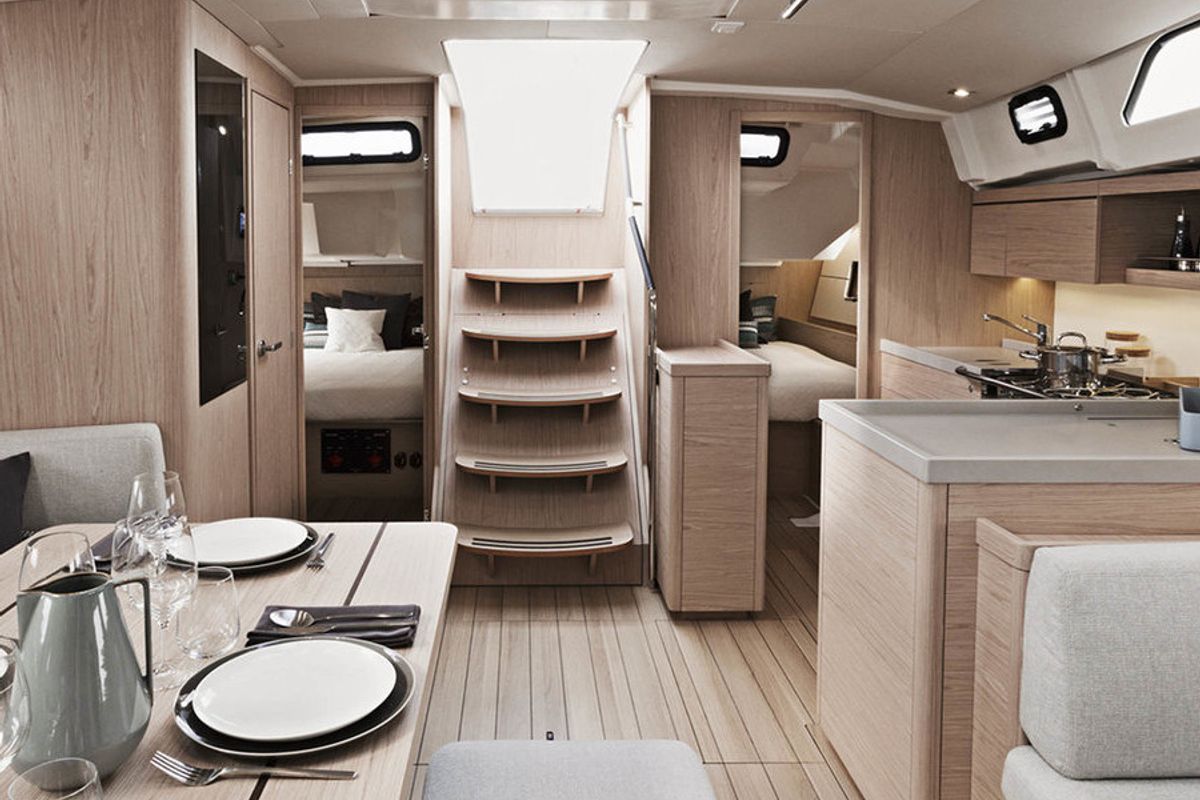 Salon of Oceanis 461/3/3 Premium, a Beneteau Oceanis 461 sailboat at Road Town, British Virgin Islands