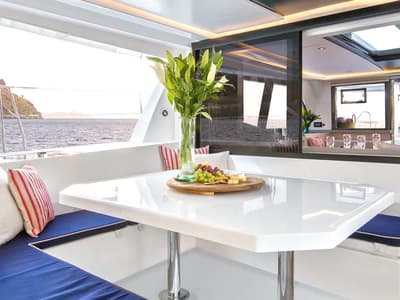 Salon of Moorings 4500L/10 Exclusive, a Leopard 45 catamaran at La Paz, Mexico