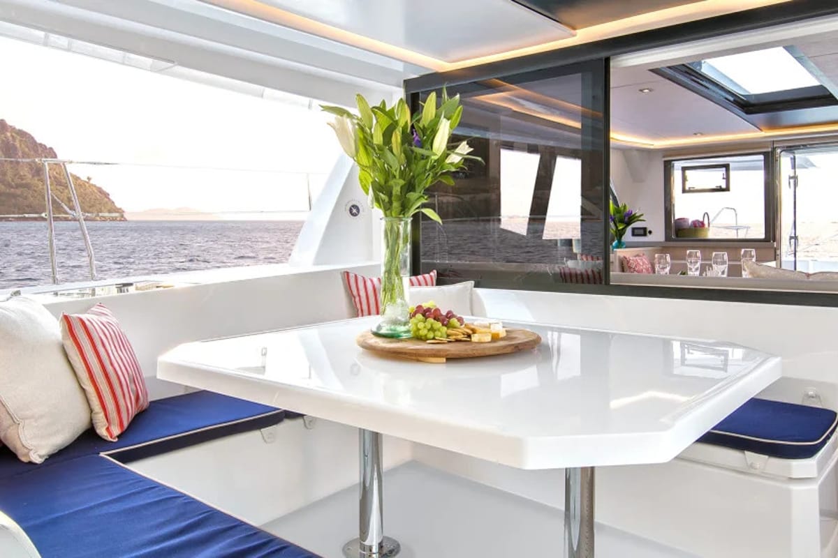 Salon of Moorings 4500L/10 Exclusive, a Leopard 45 catamaran at La Paz, Mexico