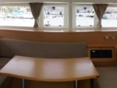 Salon of Trixi, a Lagoon 400 S2 catamaran at Le Gosier, France