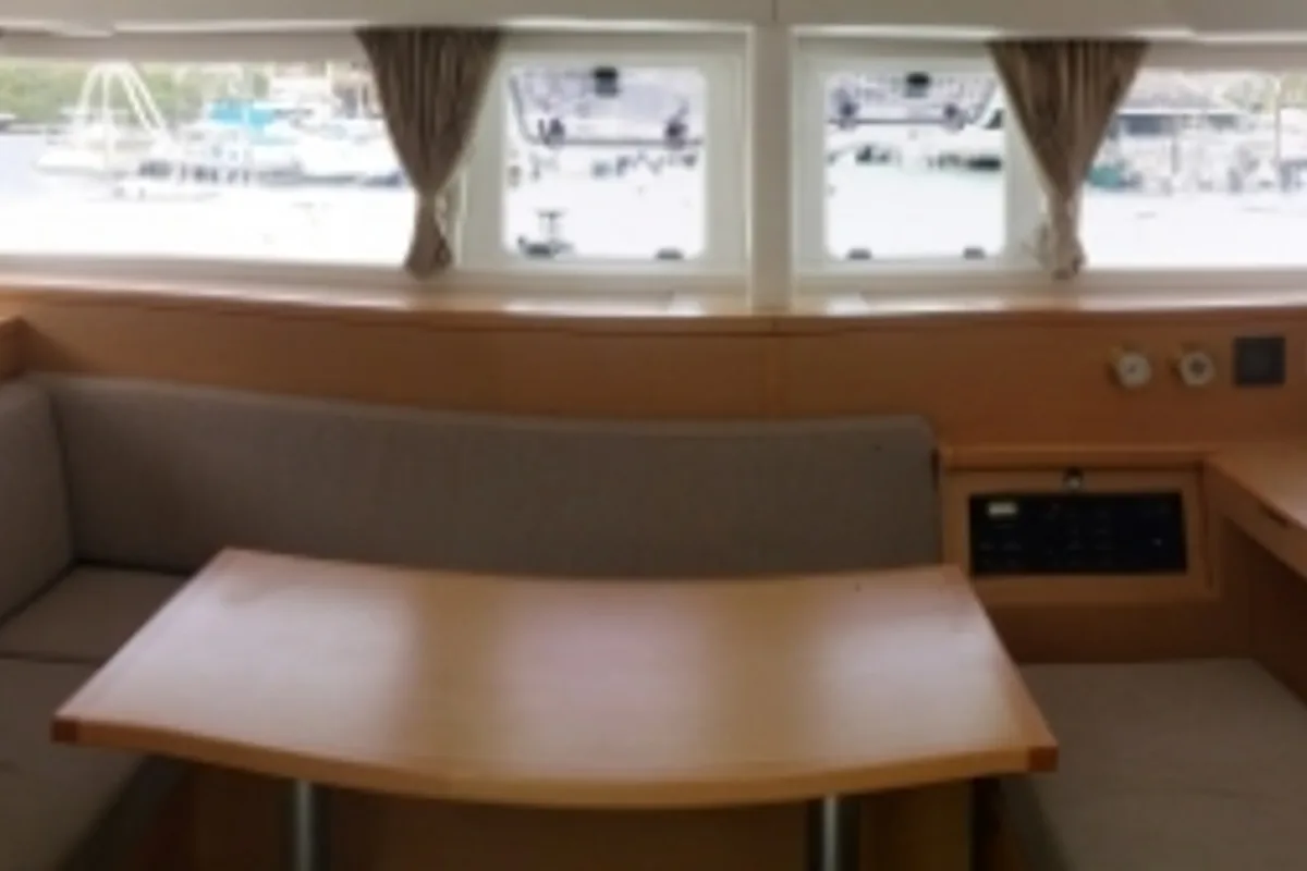 Salon of Trixi, a Lagoon 400 S2 catamaran at Le Gosier, France