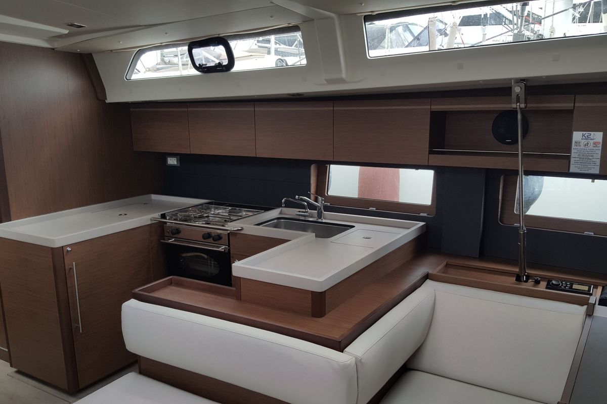 Galley of Nicolaos, a Beneteau Oceanis 51.1 sailboat at Tourlos, Greece