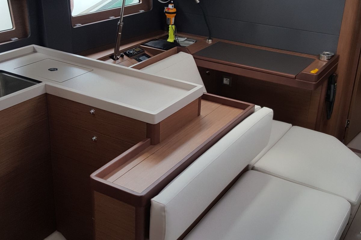 Galley of Nicolaos, a Beneteau Oceanis 51.1 sailboat at Tourlos, Greece