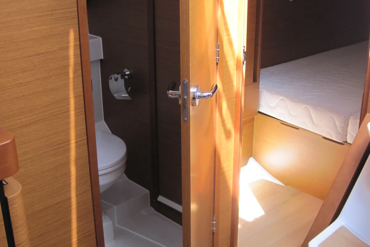 Head on Erminia, a Jeanneau Sun Odyssey 440 sailboat at Capo d'Orlando, Italy