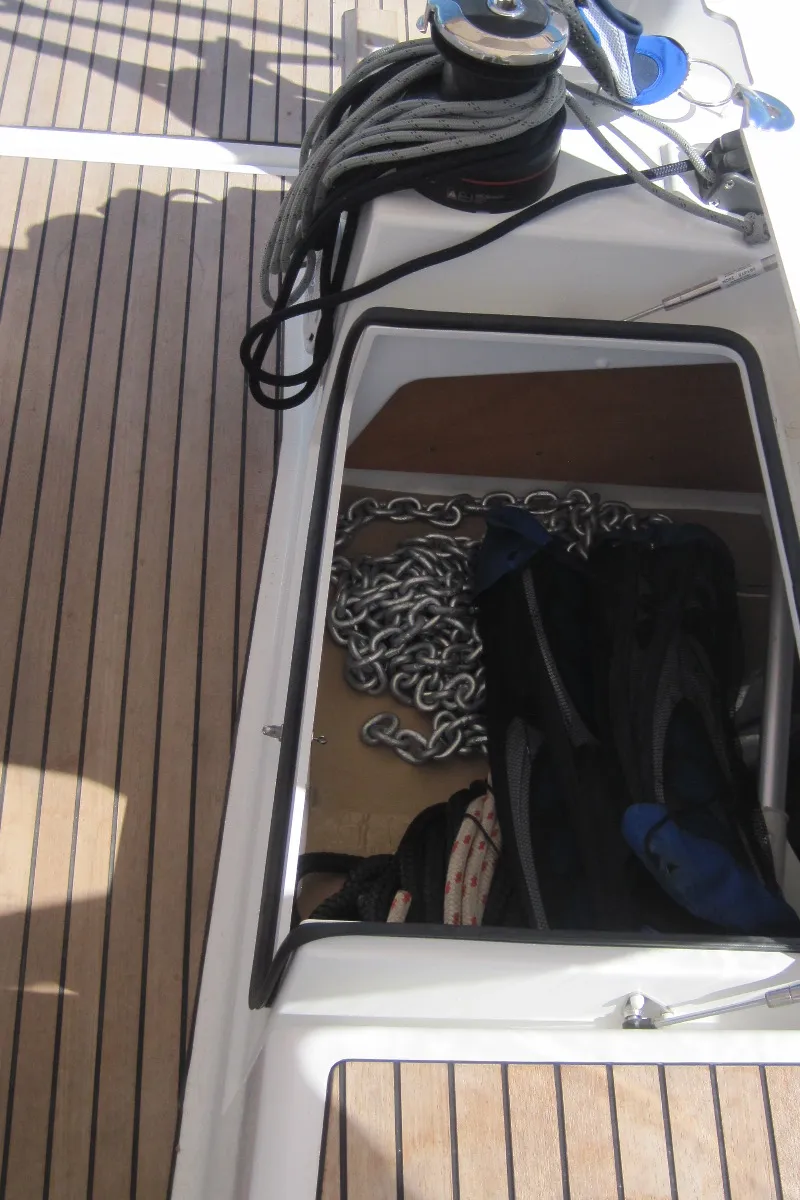 Erminia, a Jeanneau Sun Odyssey 440 sailboat at Capo d'Orlando, Italy
