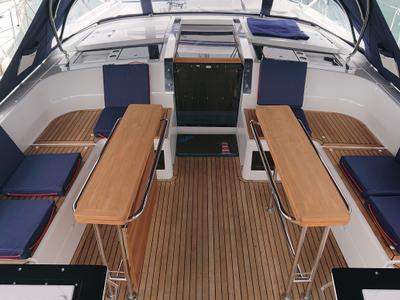 Deck of Vaya, a Hanse Yachts Hanse 460 sailboat at Općina Medulin, Croatia