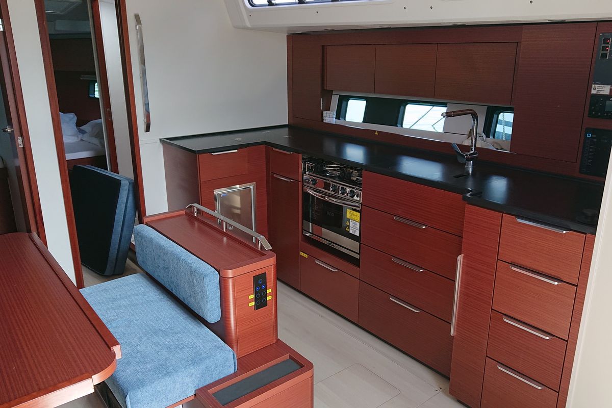 Galley of Vaya, a Hanse Yachts Hanse 460 sailboat at Općina Medulin, Croatia