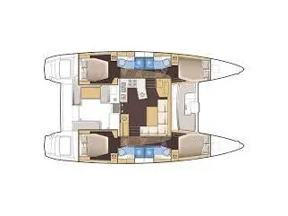 Floor plan of Poivre, a Lagoon 450 Sport catamaran at Eden Island Marina, Seychelles