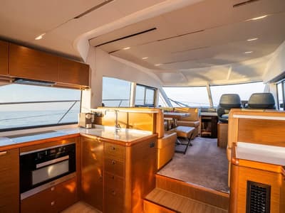 Galley of Ela, a Bavaria R55 Fly yacht at Seget Donji, Croatia