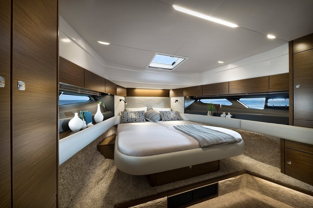 Cabin on Ela, a Bavaria R55 Fly yacht at Seget Donji, Croatia