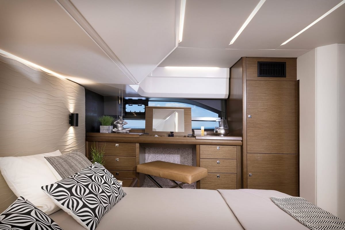 Cabin on Ela, a Bavaria R55 Fly yacht at Seget Donji, Croatia