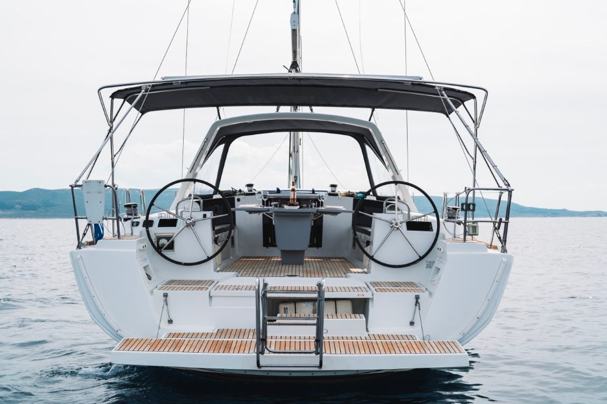 Exterior view of Rafaella, a Beneteau Oceanis 45 sailboat at Volos Municipality, Greece