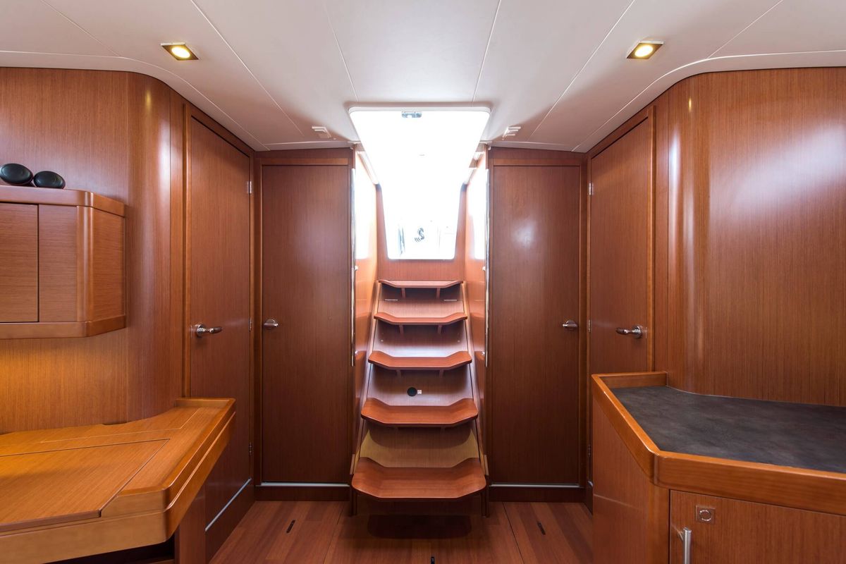 Salon of Rafaella, a Beneteau Oceanis 45 sailboat at Volos Municipality, Greece