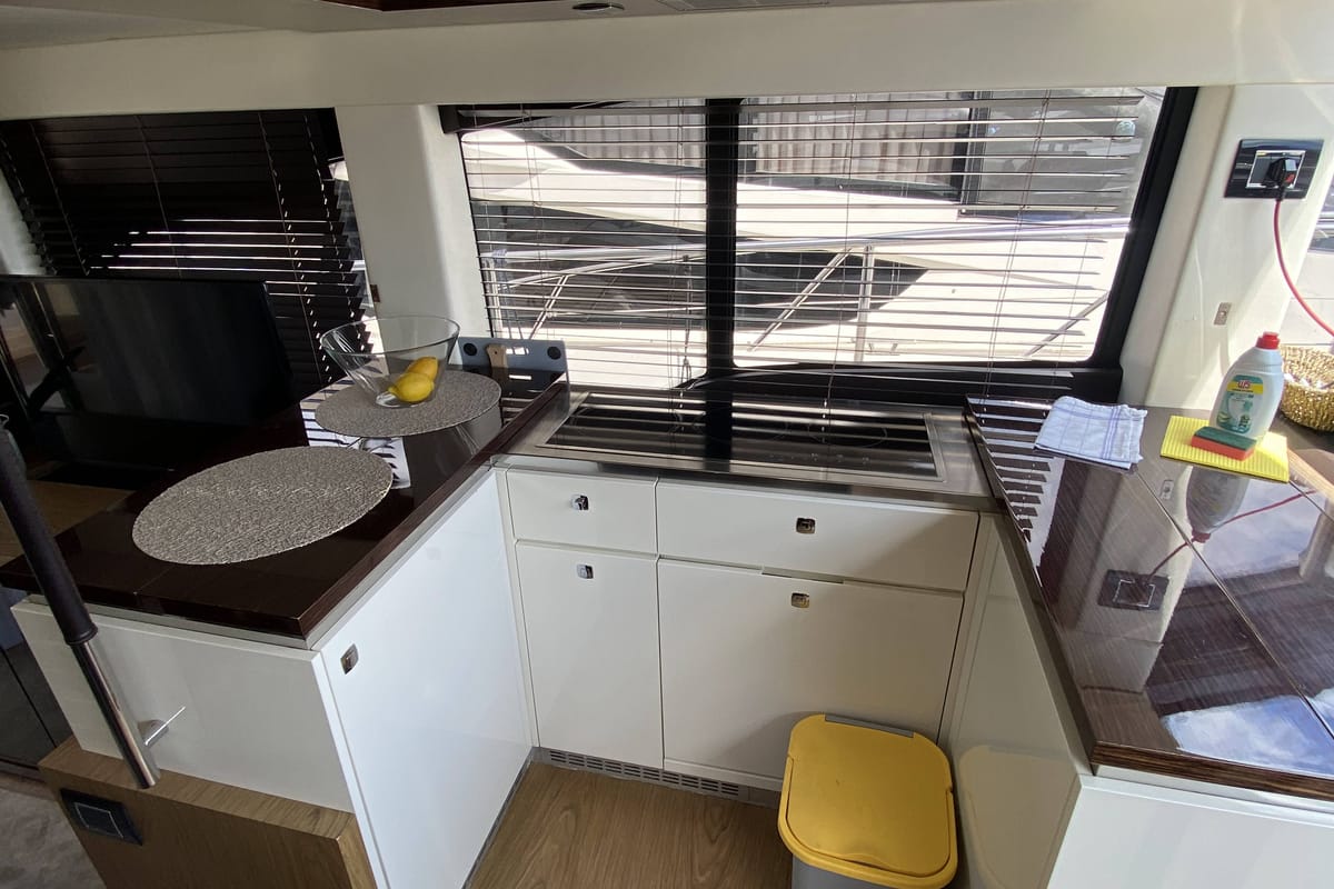 Galley of Sid One, a Sessa Marine Sessa Fly 47 yacht at Grad Šibenik, Croatia
