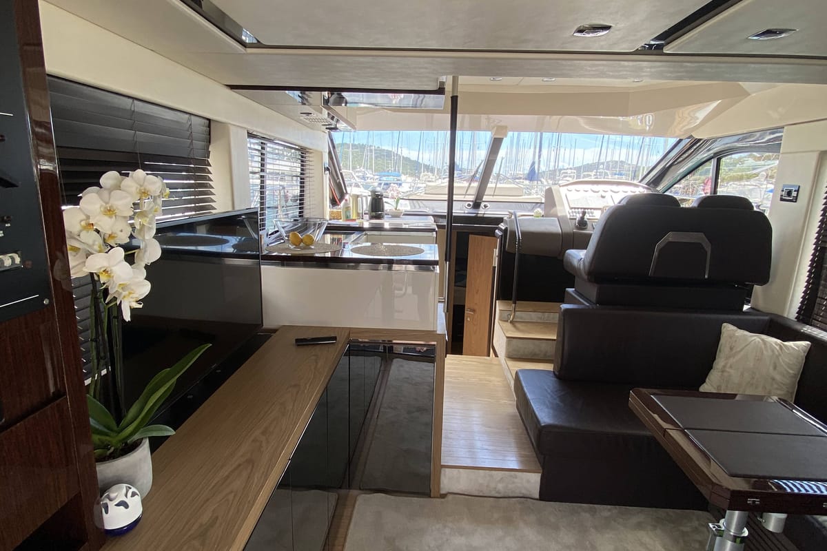 Salon of Sid One, a Sessa Marine Sessa Fly 47 yacht at Grad Šibenik, Croatia