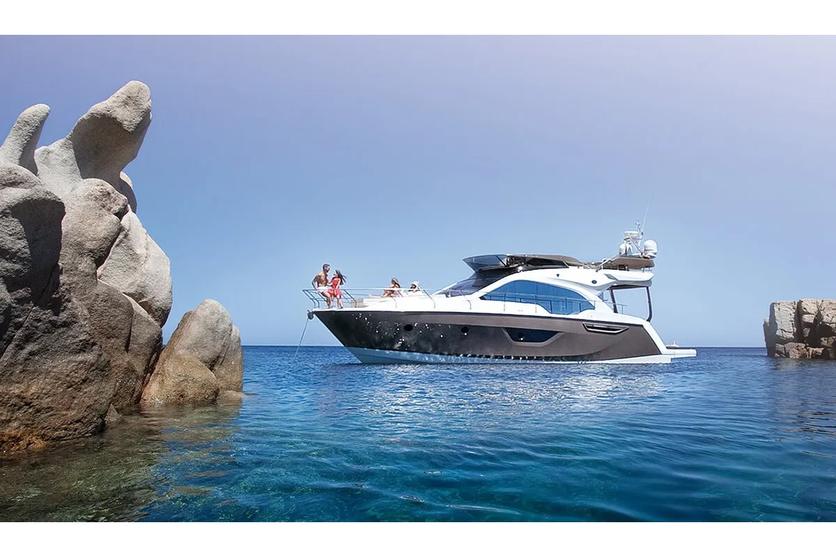 Exterior view of Sid One, a Sessa Marine Sessa Fly 47 yacht at Grad Šibenik, Croatia