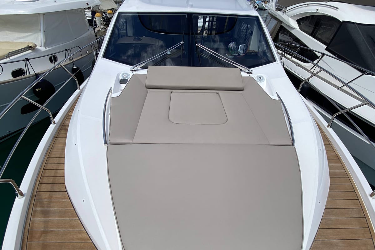 Deck of Sid One, a Sessa Marine Sessa Fly 47 yacht at Grad Šibenik, Croatia