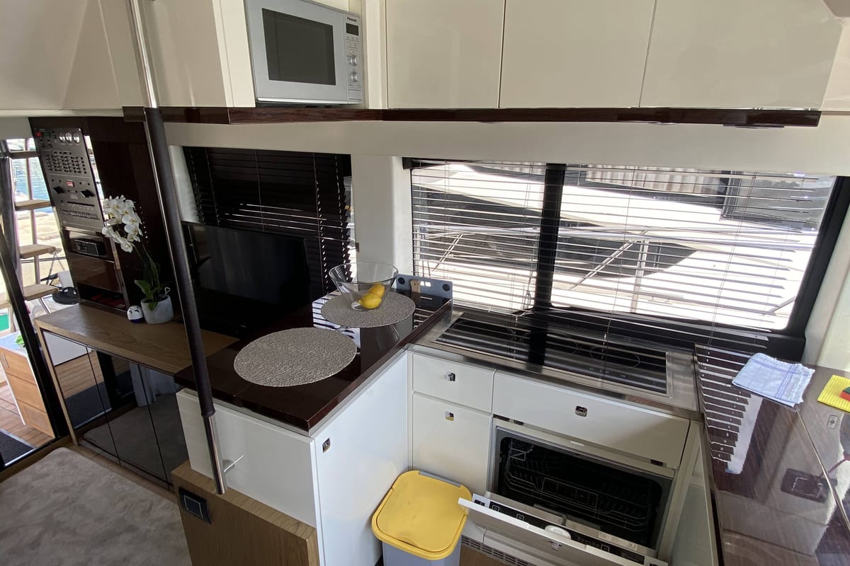 Galley of Sid One, a Sessa Marine Sessa Fly 47 yacht at Grad Šibenik, Croatia