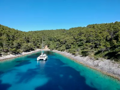 Andorinha, a Lagoon 43 catamaran at Općina Rogoznica, Croatia