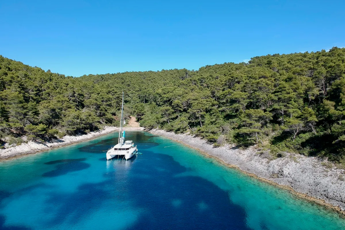 Andorinha, a Lagoon 43 catamaran at Općina Rogoznica, Croatia